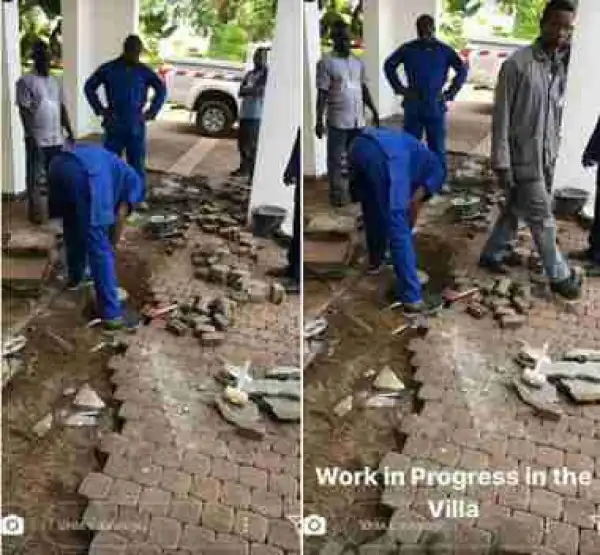 Work Begins At The Presidential Villa In Abuja After Rats Infestation (Photos)